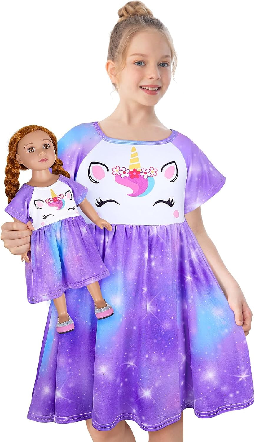 Doll & Girl Matching Nightgown for 18" Doll Clothes Accessories
