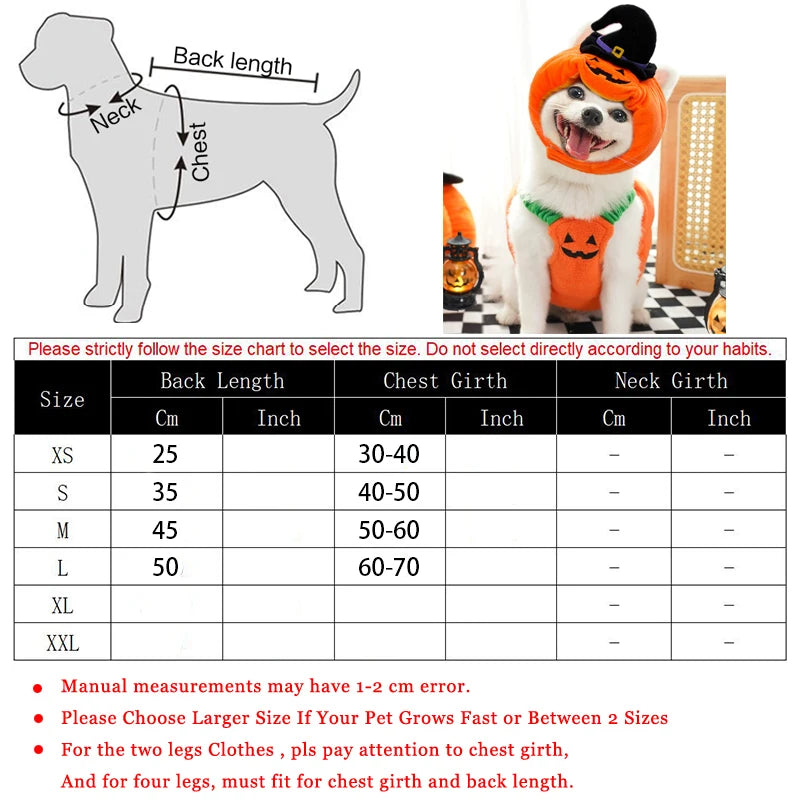 Halloween Dog Costumes Funny Pumpkin Lantern Transformation Outfit Halloween Dog Cat Two Legged Pet Cute Pumpkin Hat Dog Jacket