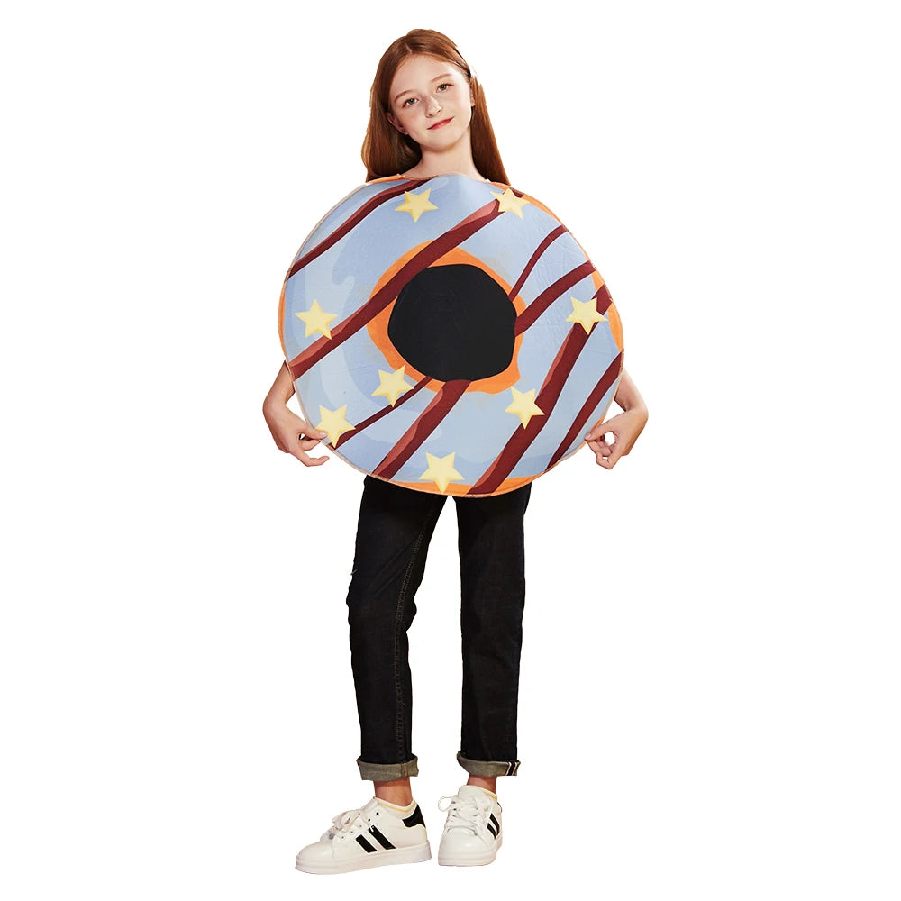 Adult Funny Chocolate Jam Donut Costume Halloween Food Cosplay Family Group Outfits Carnival Easter Purim Fancy Dress