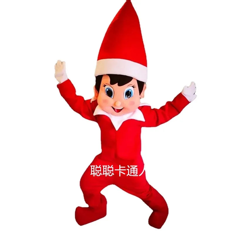 New Adult Character Halloween Christmas Elf Cartoon Top Selling Red Boy Doll Dress Full Body Props Outfit Mascot Costume