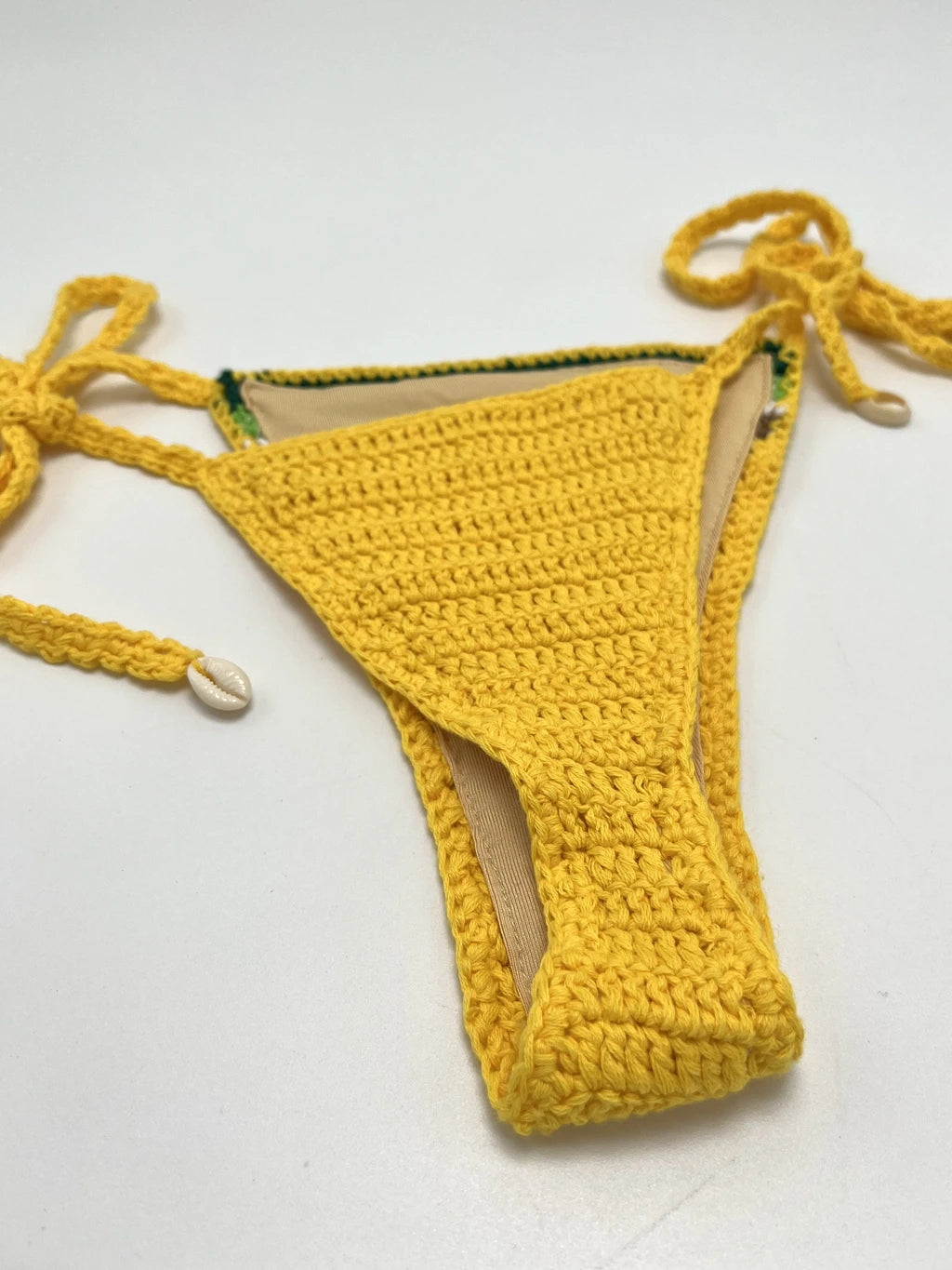 2024 Yellow Stripe Crochet Handmade Bikini Sets Sexy Brazil Pineapple Bathing Suit Swimsuit Swimwear Boho Beachwear Women