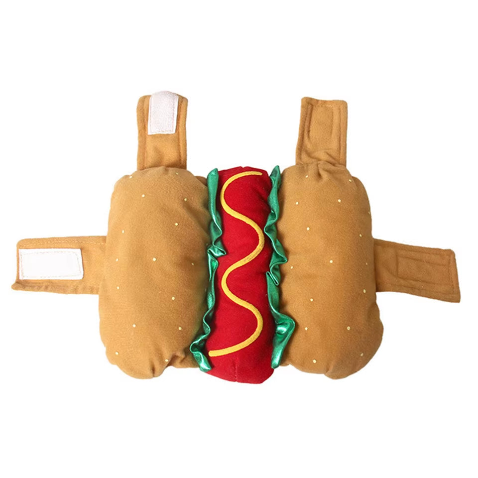 Pet Costume Hot Dog Shaped Dachshund Sausage Adjustable Clothes Funny Warmer for Puppy Dog Cat Supplies