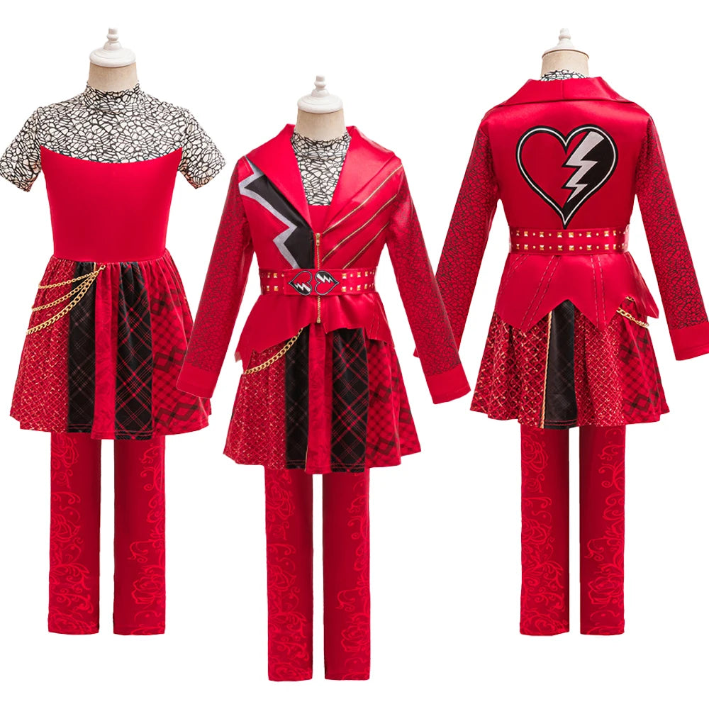 2026 Princess Cosplay Dress Set Heart Print Short Jacket Patterned Long Pants Stage Shows Photo Shoots Parties Halloween Costume
