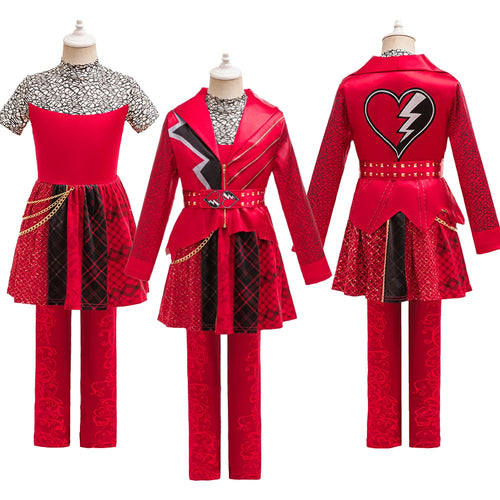 2026 Princess Cosplay Dress Set Heart Print Short Jacket Patterned Long Pants Stage Shows Photo Shoots Parties Halloween Costume