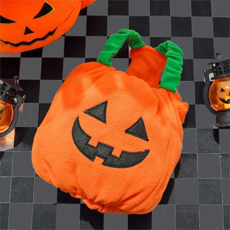 Funny Dog Halloween Pumpkin Lantern Transformation Outfit Halloween Dog Cat Two Legged Pet Cute Pumpkin Hat Dog Jacket