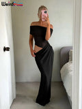 Ruched Irregular Dress Women Mesh Patchwork Slash Neck Short Sleeve Skinny Stretch Trend Elegant Long Bodycon Outfits
