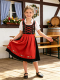 Kids Oktoberfest Dirndl Costume, Bavarian Traditional Dress for Halloween & Festival Cosplay