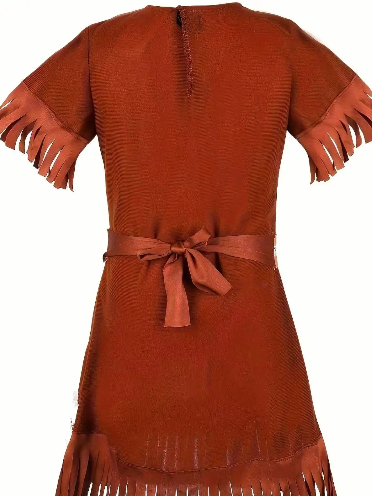 Girls Tribal Fringe Costume Dress, Kids Fancy Outfit for Halloween Cosplay & Theme Party