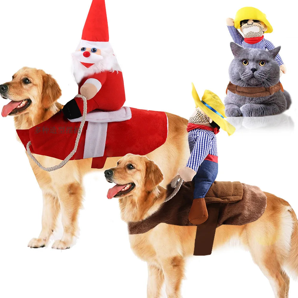 Pet Costume Dog Costume Pet Suit Cowboy Rider Style Dog Carrying Costume for Small Medium Large Dogs Halloween Clothes
