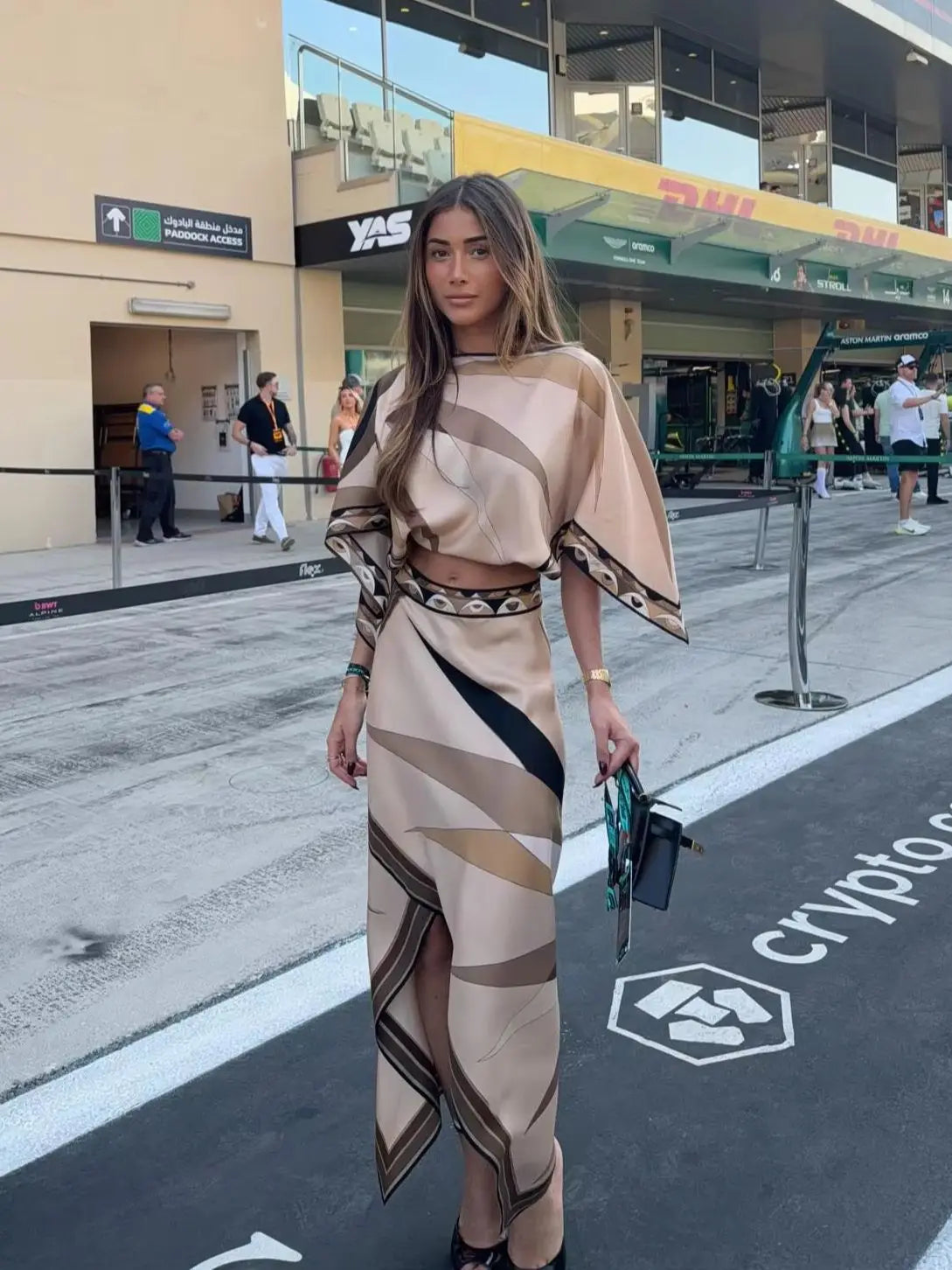 New Sexy Print Two Piece Skirt Halter Beach Dress Women High Waist A-Line Long Skirt Suit Summer Holiday Seaside Casual Set
