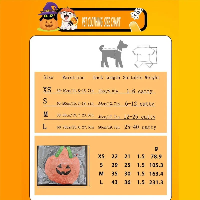 Funny Dog Halloween Pumpkin Lantern Transformation Outfit Halloween Dog Cat Two Legged Pet Cute Pumpkin Hat Dog Jacket