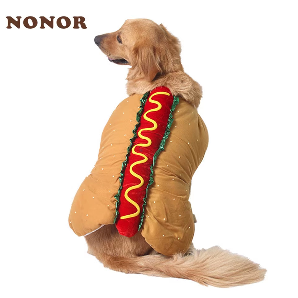 Pet Costume Hot Dog Shaped Dachshund Sausage Adjustable Clothes Funny Warmer for Puppy Dog Cat Supplies