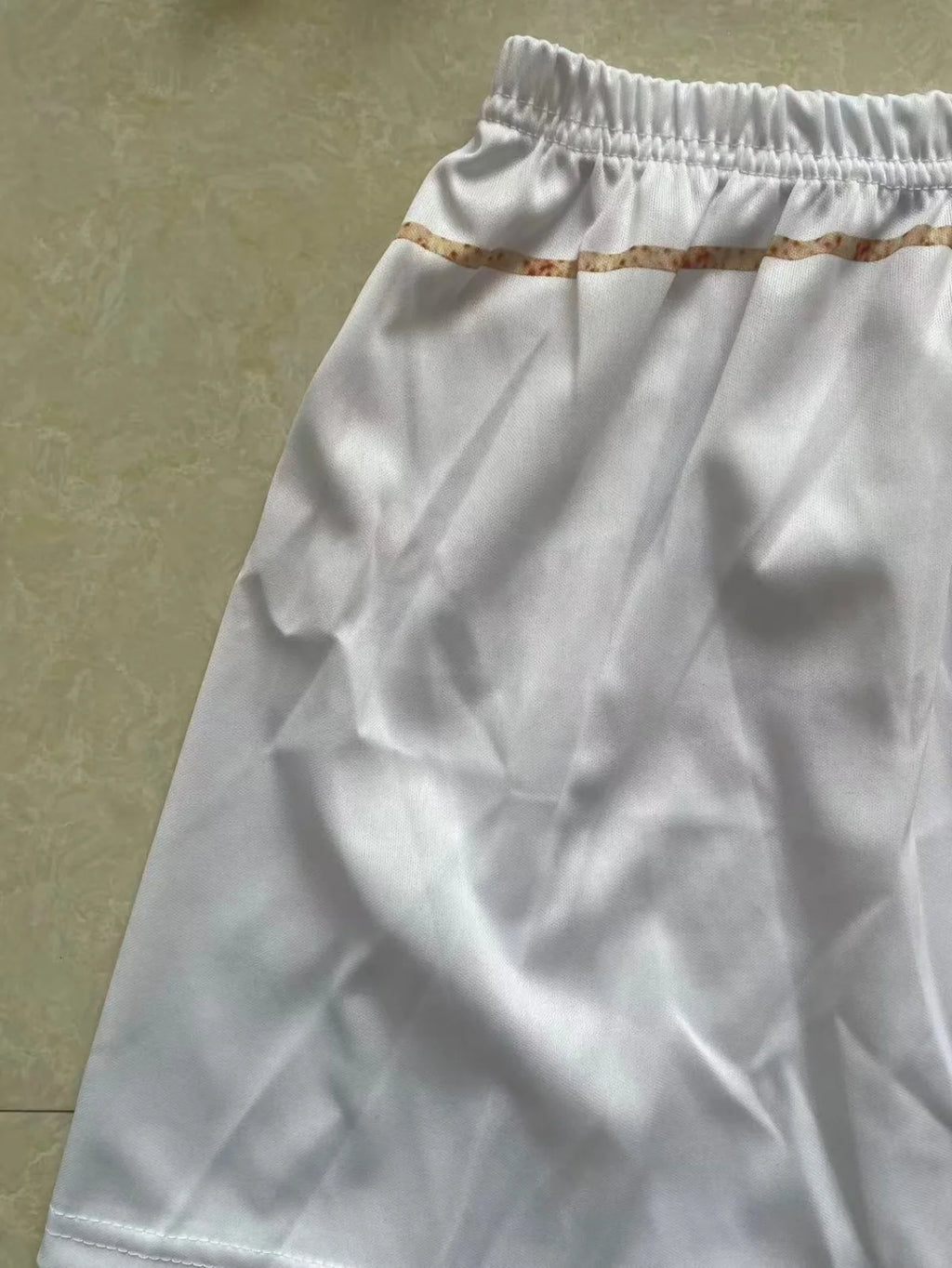 White Gold Printed 3Pcs Costume, Long Sleeve Crop Top Skort, for Dance Performance & Halloween Party