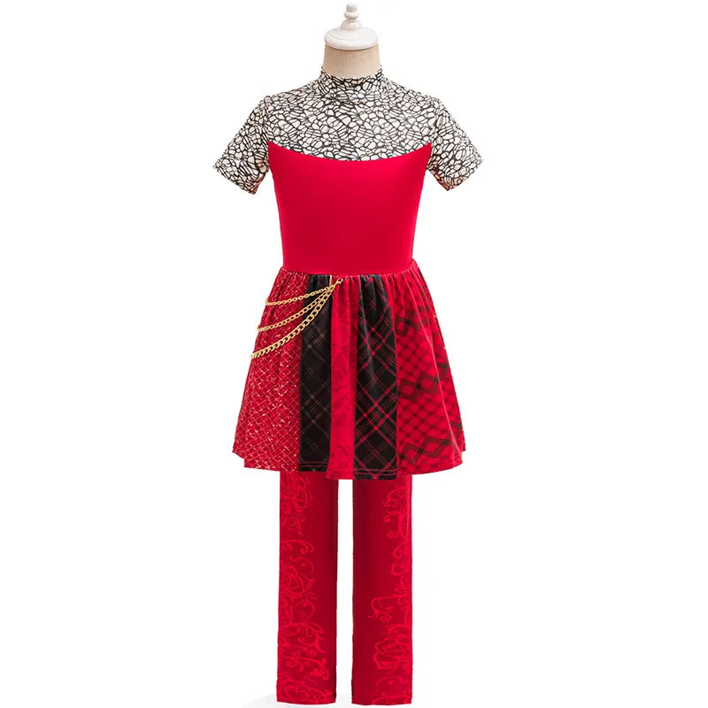 2026 Princess Cosplay Dress Set Heart Print Short Jacket Patterned Long Pants Stage Shows Photo Shoots Parties Halloween Costume